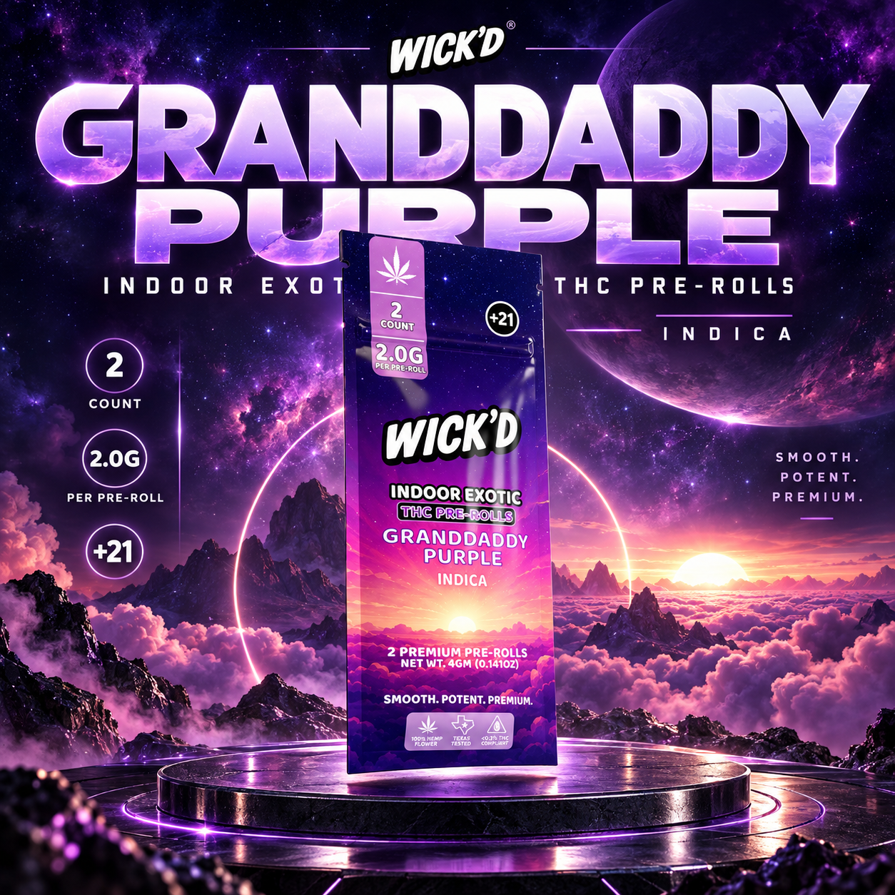 Granddaddy Purple · 2 pre-rolls · 2.0 g each